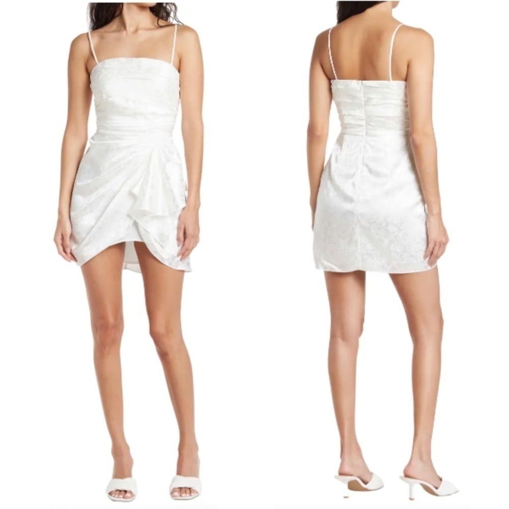 NWT RONNY KOBO June Draped Cocktail Mini Dress in White Sz. S